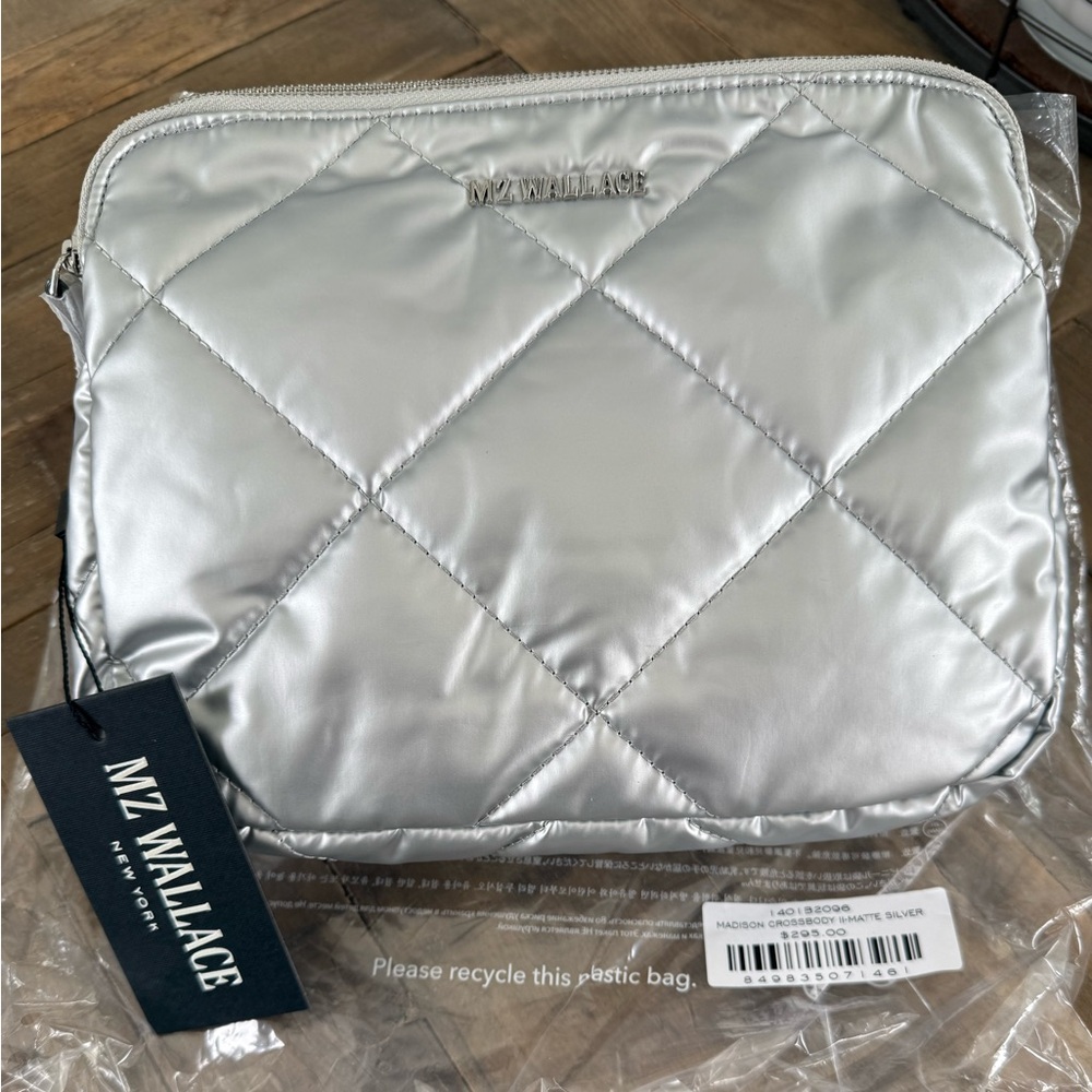 NWT MZ Wallace Madison Crossbody Bag in Matte Silver - Picture 2 of 7